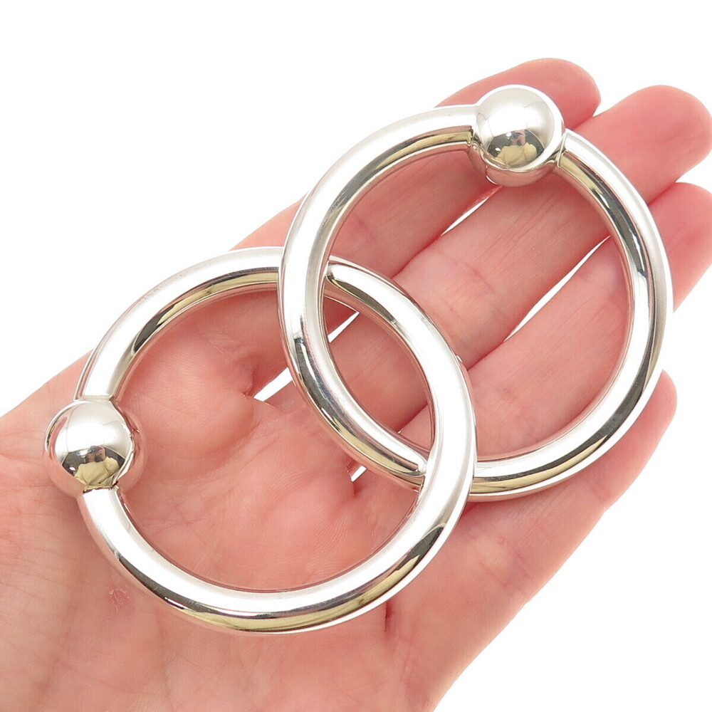 TIFFANY & CO. 925 Sterling Silver Vintage Interlocked Eternity Circle Pin Brooch